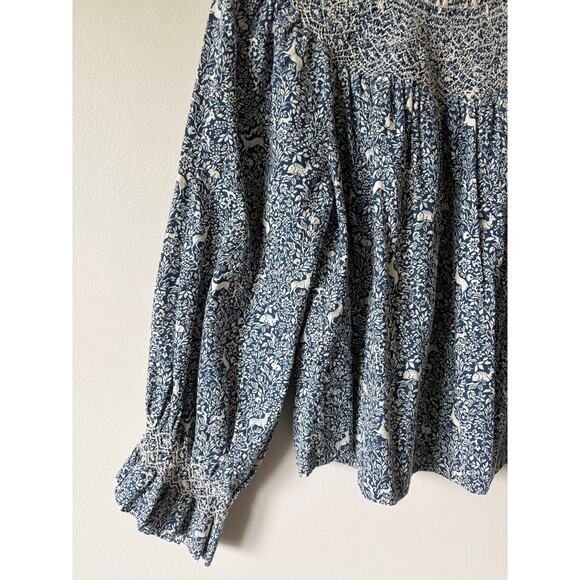 DOEN Amoret Top in Blue Prancing Fawn XS - Picture 5 of 10